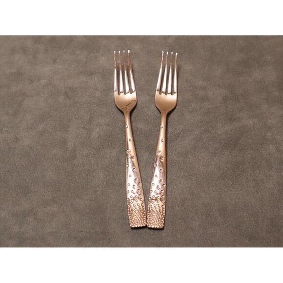 Nambe Dazzle Salad Forks (2) Stainless 18/10 Flatware - Picture 1 of 4